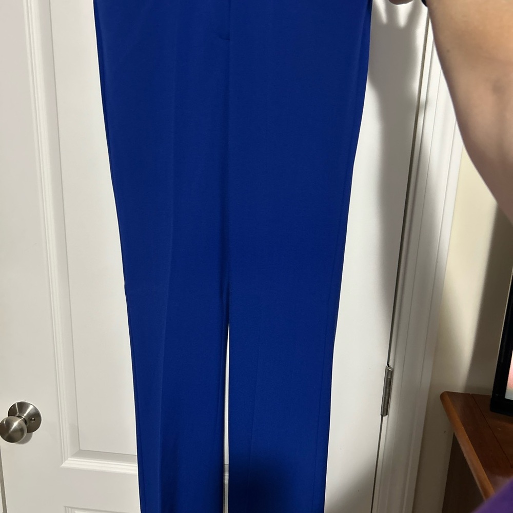 Peacock blue straight leg pants